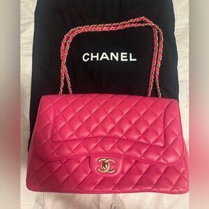 CHANEL Pink Quilted Shoulder Bag
